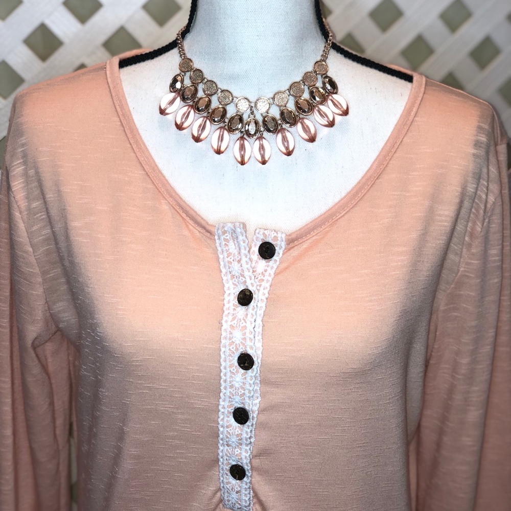 Peach Jersey style top Sz. M Juniors